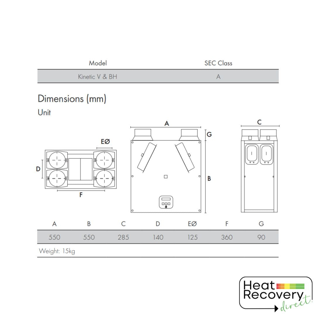 Vent-Axia Lo-Carbon Sentinel Kinetic BH - Left Hand