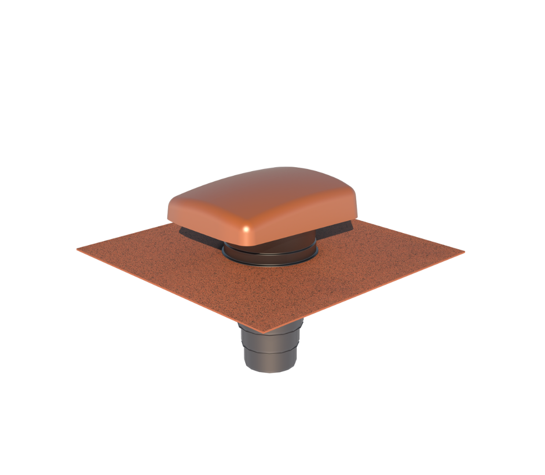 Ventilation Tile Hooded Universal UB41 + Adaptor Terracotta