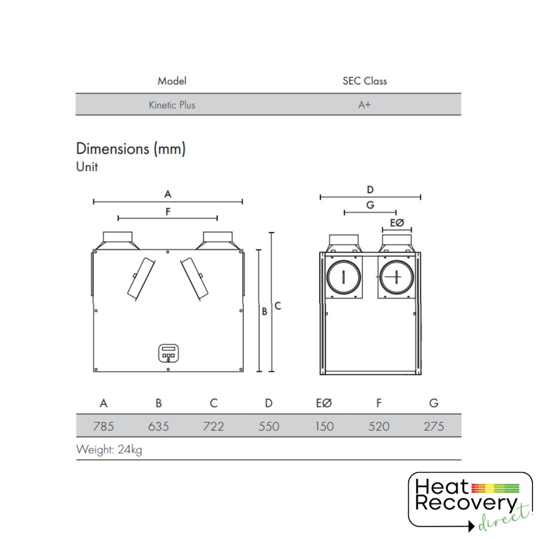 Vent-Axia - Sentinel Kinetic Plus B - Left Hand