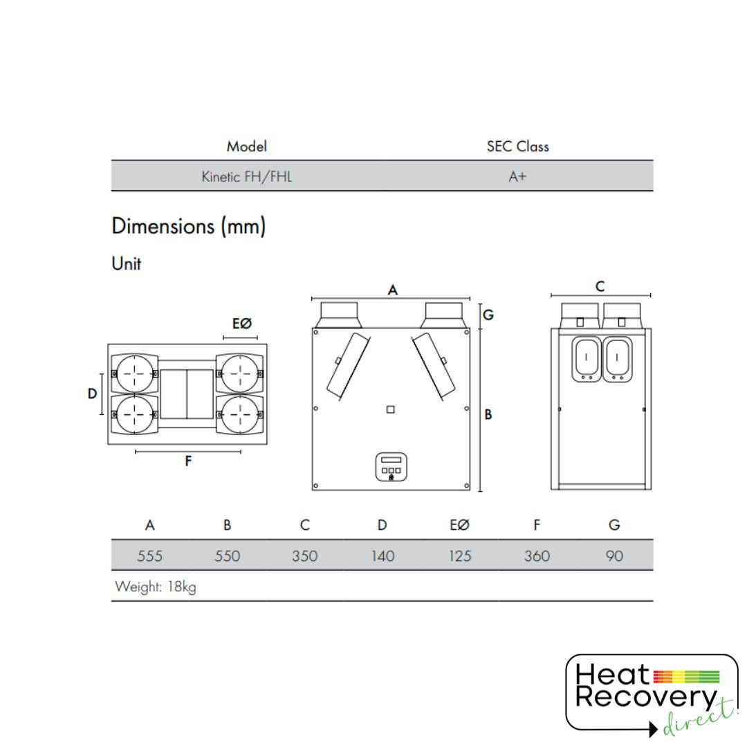 Vent-Axia - Lo-Carbon Sentinel Kinetic FH - Right Hand