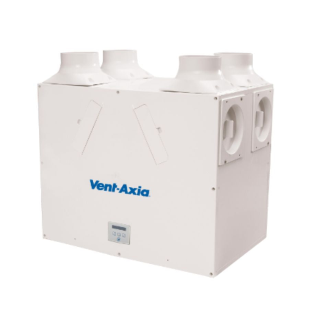 Left-hand Vent-Axia Lo-Carbon Sentinel Kinetic High Flow heat recovery ventilation unit.