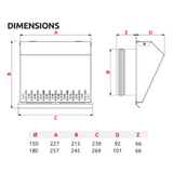 Exterior Wall Grille Graphite - 150mm