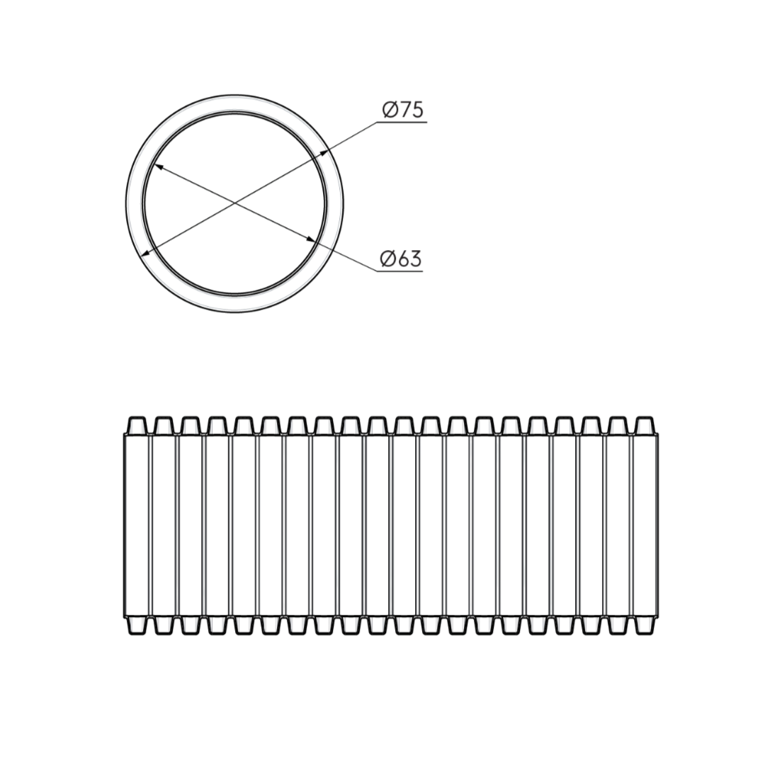 75mm - Semi-Rigid - Ubbink (Radial)