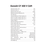 Domekt CF 400 V C6M Specs