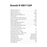 Domekt R 400 F C6M Specs