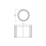 Ubbink 75mm - Connector Dimensions