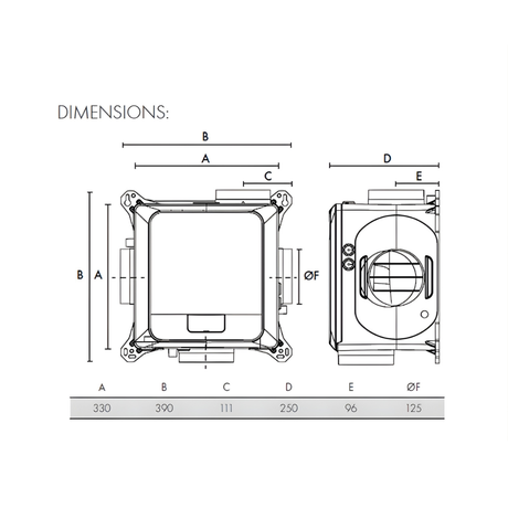 Vent-Axia - Lo-Carbon MVDC-MSH (WITH HUMIDITY SENSOR) Technical Specification