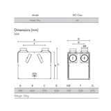 Vent-Axia - Sentinel Kinetic Plus B - Right Hand Technical Specification