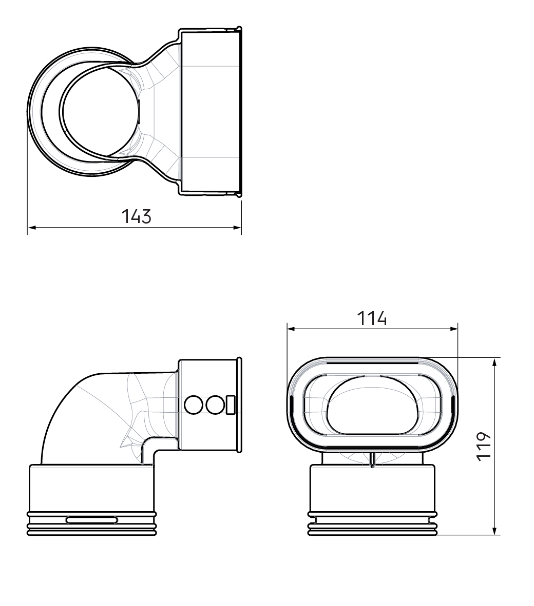 Air Excellent AE34C - AE35SC Adaptor 90°