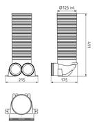 Air Excellent AE34C Valve Adaptor 125mm 90° Haelix Stella